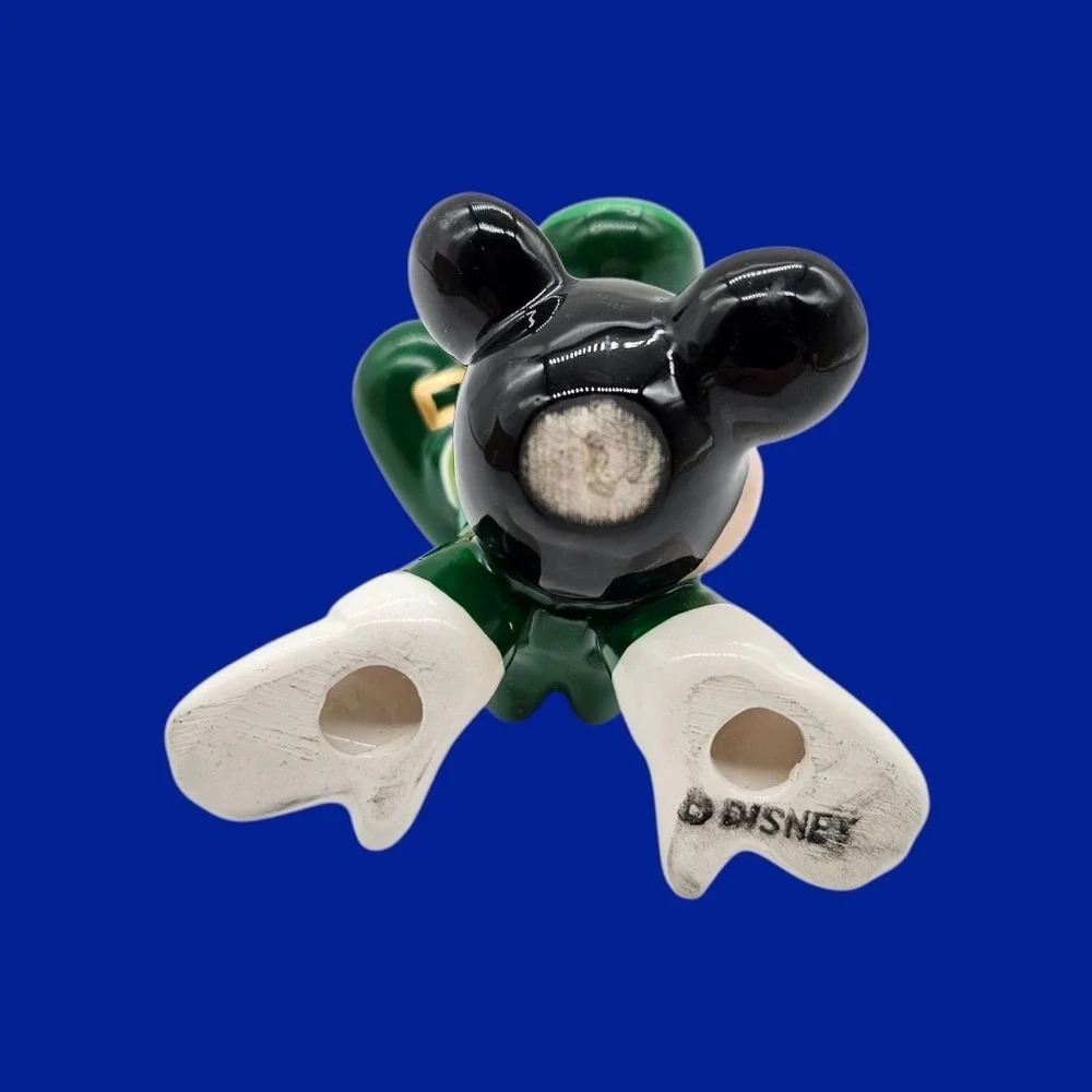 Vintage Disney St Patrick's Mickey Mouse Figurine 'Lots o' Luck' Lucky Clover